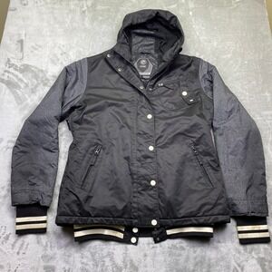 CORE Powder‎ Room 5000mm Hooded Ski Snowboard Jacket XL Black Grey White Stripe